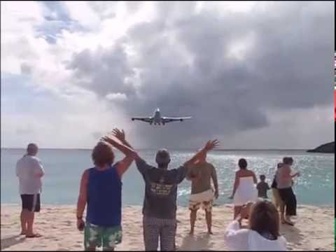 st maarten airport beach planes landing at maho beach