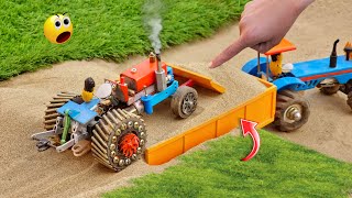 Mini tractor transporting | diy tractor trolly | Top most creative science projects | @sanocreator