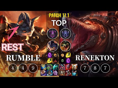 JT Rest Rumble vs Renekton Top - KR Patch 11.1