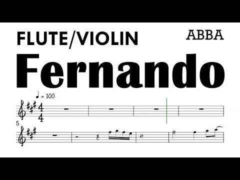 Fernando Flute Violin ABBA Sheet Music Backing Track Partitura