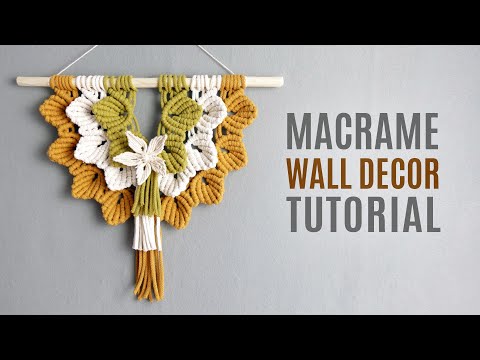 DIY Macrame Wall Hanging Leaves with Flower