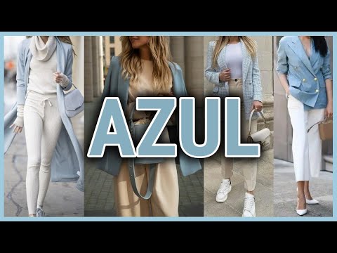 AZUL 1 COLOR de MODA 2022 / COMBINACIONES de ROPA de MODA en COLOR AZUL en TENDENCIA 2022 LOOKS