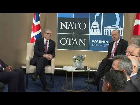 British Prime Minister Starmer and Turkish President Erdogan meet at NATO summit | AFP