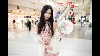 [4K] 喵喵-粉色旗袍搭配膝上襪, ピンクのチャイナドレス, 핑크색 치팡, Pink cheongsam