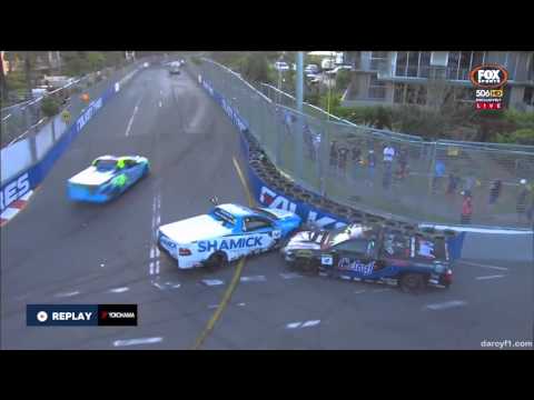 Nicolaou Crashes Into Burnitt Race 1 | V8 Utes - Gold Coast 2015