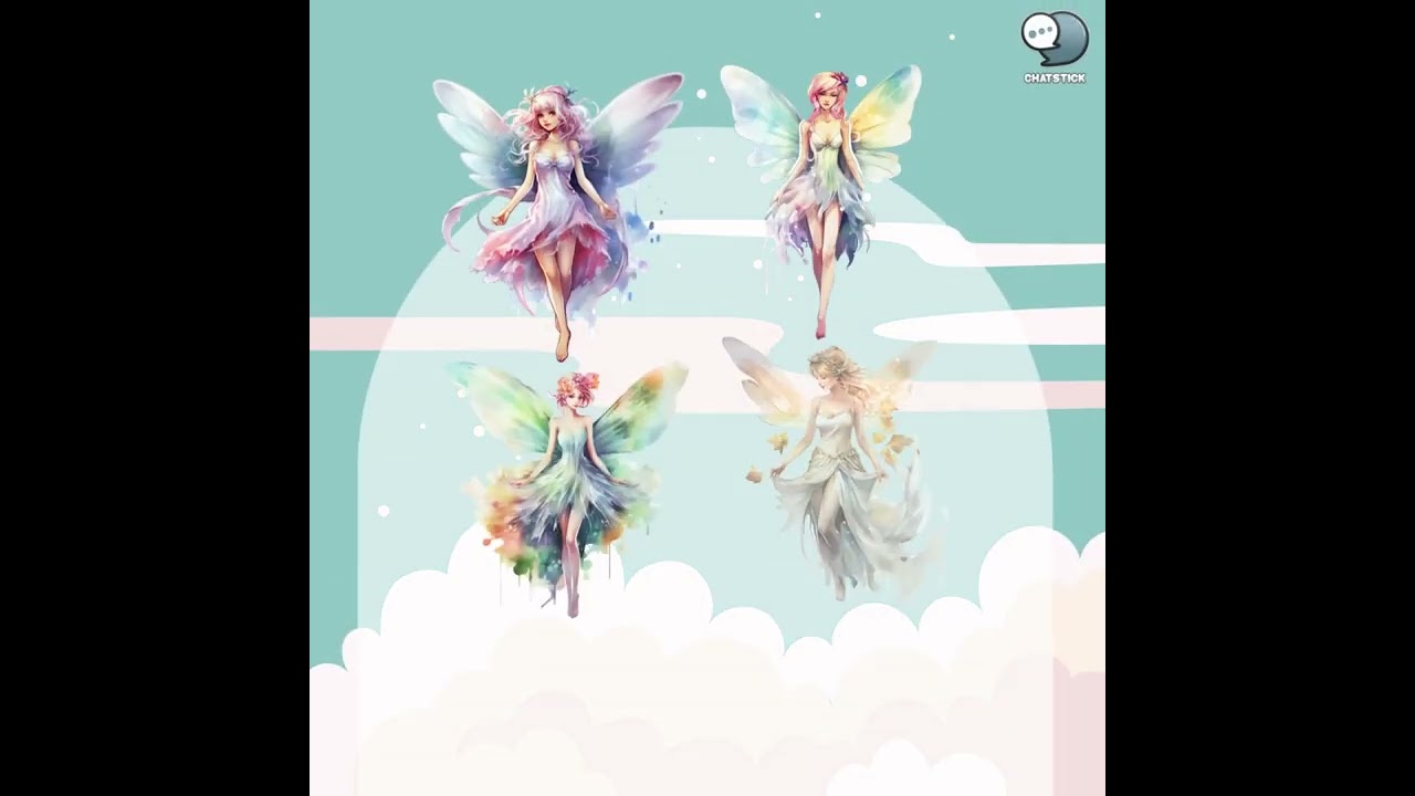 200 Light Fairies Fairytale Digital Watercolor Clipart Pack - PNG Printable Cliparts