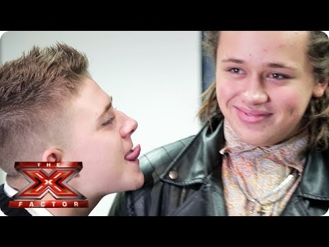 Why is Nicholas McDonald trying to lick Luke's face? - Samsung Video Diaries - The X Factor UK 2013