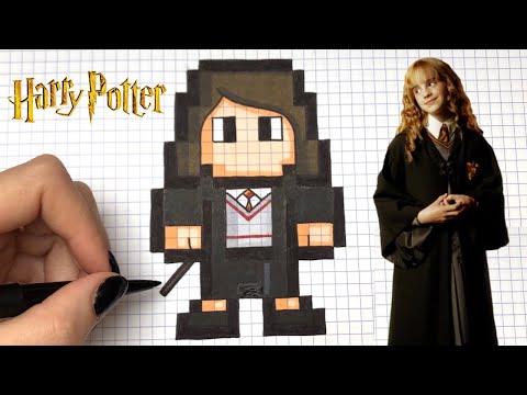 TUTO DESSIN HERMIONE GRANGER PIXEL ART - HARRY POTTER