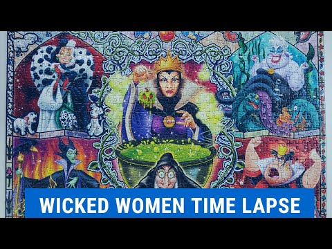 Disney Wicked Women & Villains 1000 Piece Jigsaw Puzzle Time Lapse (Oddly Satisfying)