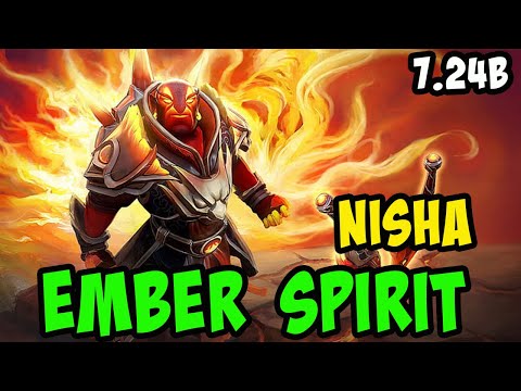 Nisha Ember Spirit  [Full Gameplay] Dota 2 Pros gameplay 7.24b