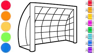How to draw a soccer goal | step by step