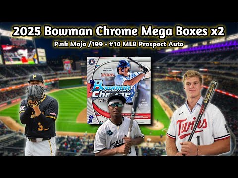 🔥Top Ten MLB Prospect Auto🔥 2025 Bowman Chrome Mega Boxes x2 — Pink Mojo /199 • Prospects & Rookies!