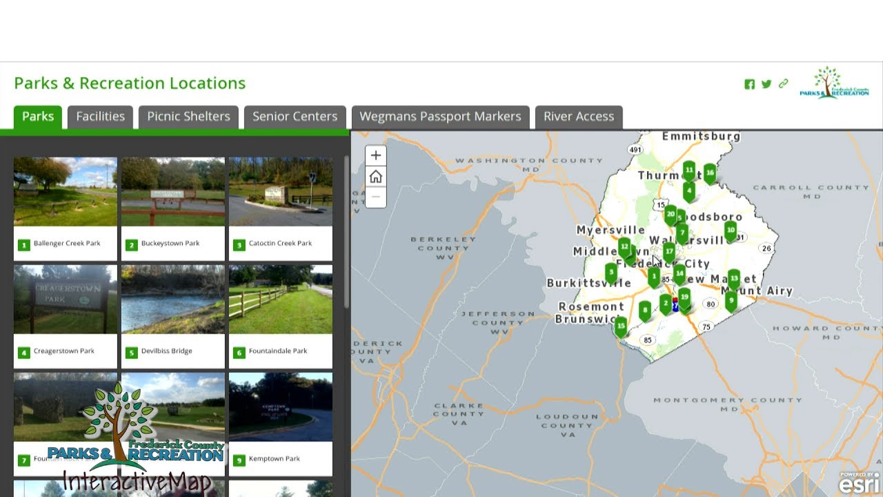PSA: Frederick County Parks and Recreation Interactive Map