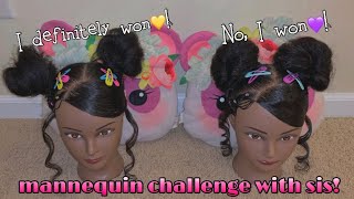 Mannequin head challenge with sis!! #mannequin #hair #hairstyles #hairstylist #manniquinchallenge