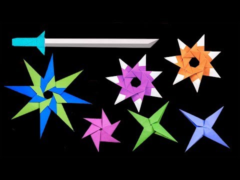 07 Easy #Origami Paper Ninja Star/Sword/Knife - How to Make Step by Step