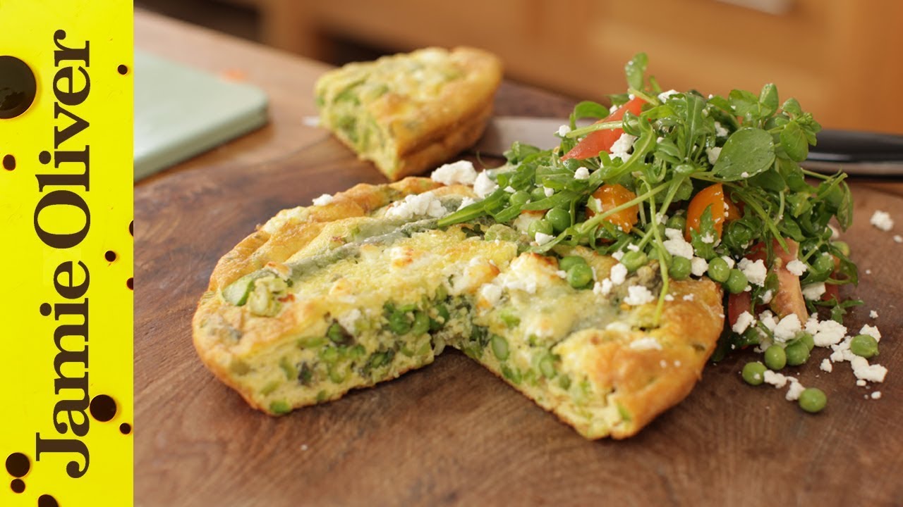 Summer peasto frittata: Jamie Oliver