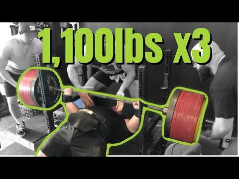1,100lb Bench Press for 3 Reps in training