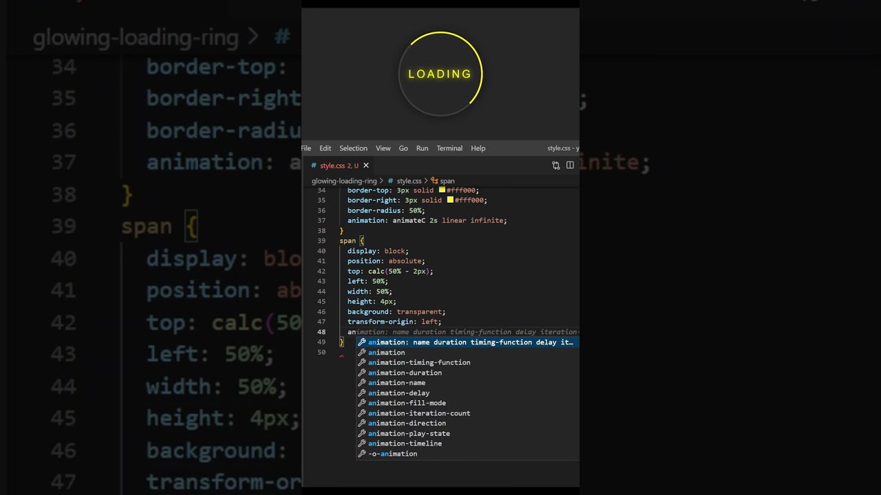 Glowing Loader Ring Animation Using HTML & CSS | No JavaScript | Code Guy #short #trending  #html