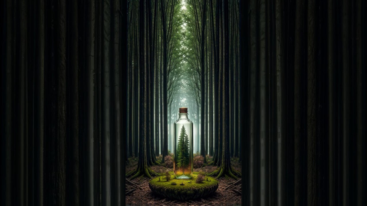 A Bottle in a Forest #shorts #deviantart #art #aiart