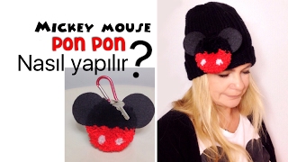 DIY - MICKEY MOUSE PON PON NASIL YAPILIR-HOW TO MAKE MICKEY MOUSE POM POM