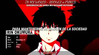 IN MY WORLD | ROOKIEZ IS PUNK'D |Ao no Exorcist: OP 2 - Sub Español + Romaji [AMV]