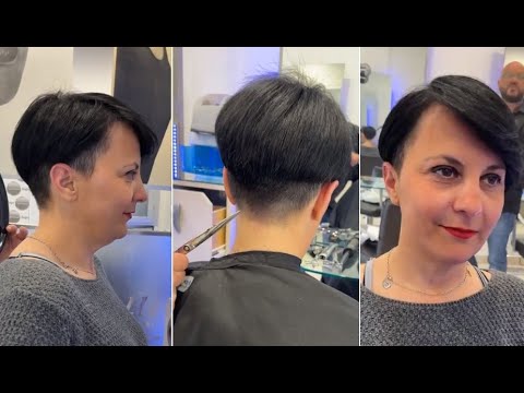 Short Asymmetrical Undercut Haircut Tutorial for women...