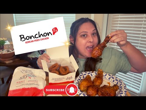 First Time Trying BonChon 🍗 ✨Korean Fried Chicken Mukbang✨