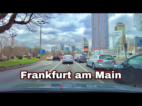 Excursão de carro em Frankfurt am Main | Alemanha 2022 | 4k