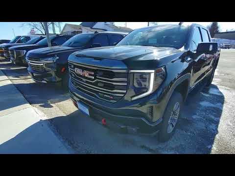 2024 GMC Sierra 1500 Crew Cab Short Box 4-Wheel Drive AT4 in Black for sale at Hallman Motors Limited in Hanover, ON