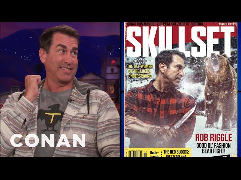 Rob Riggle Teaches Conan How To Survive A Bear Encounter | CONAN on TBS