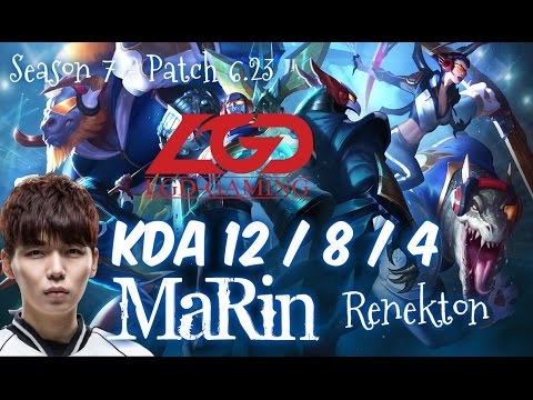 LGD MaRin RENEKTON vs NAUTILUS Top - Patch 6.23 KR Ranked