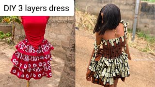 DIY 3 layers dress/ step by step 