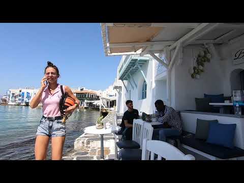 Walking around ** LITTLE VENICE Mykonos ** Greece 4K - Sept 1st 2020 - MYKONOS 2020