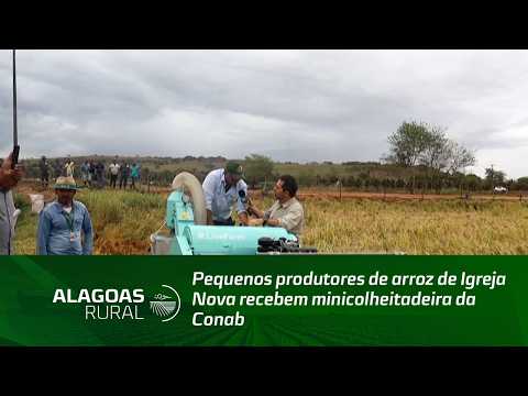 Pequenos produtores de arroz de Igreja Nova recebem minicolheitadeira da Conab