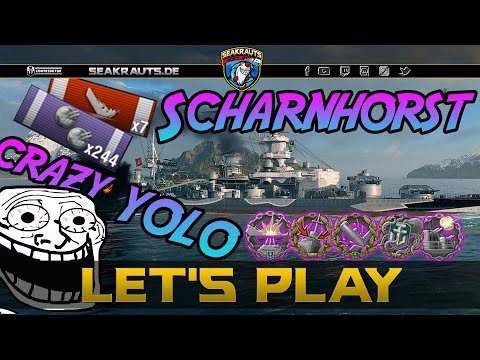 Let's Play - SCHARNHORST [T7 BB] - Verrückt oder Clever? 7 Kills YOLO - World of Warships [Deutsch]