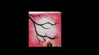 Love birds Painting | Simple Art | Sponge Techniques | Dream Scenary