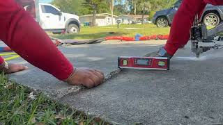 Watch video: LRE Concrete Driveway Leveling Time-lapse |...