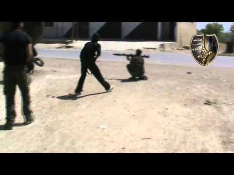 استهداف كتائب السيف الأموي بقاذف أر بي جي إحدى دبابات النظام في بلدة الأحمدية في ريف دمشق