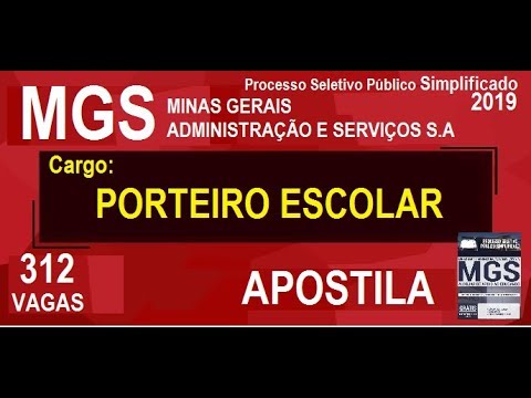 Apostila Processo Seletivo Público Simplificado MGS 2019 Cargo Porteiro Escolar