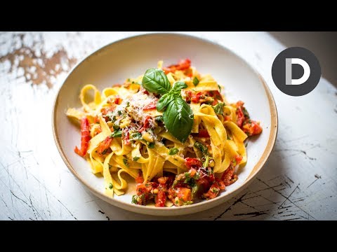 Instant PESTO PASTA Recipe! 5 Minute Meal Challenge Feat. SORTED FOOD!