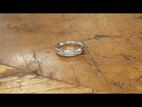 0.25 Ct. Wide Channel Set Men's Ring with Open End Design - TwoBirch- TB-GR-0024-WG-E