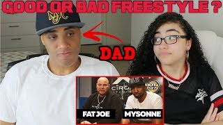 FREESTYLE FRIDAY ! | MY DAD REACTS TO FAT JOE &amp; MYSONNE FREESTYLES ON FUNK FLEX REACTION