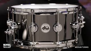 Video thumbnail for DW 14x6.5 Collector's Series Black Nickel Over Brass Snare Drum (DRVB6514SVC) by Memphis Drum Shop