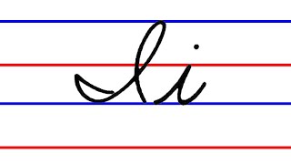 letter I, cursive handwriting practice