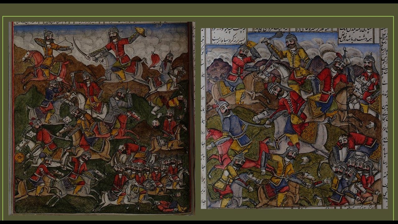 Analysis of two Persian miniatures from the Qajar period