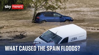 What caused the extreme weather that led to flooding in Spain?