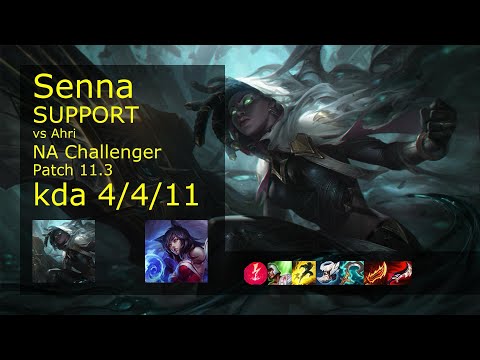 Senna Support vs Ahri - NA Challenger 4/4/11 Patch 11.3 Gameplay