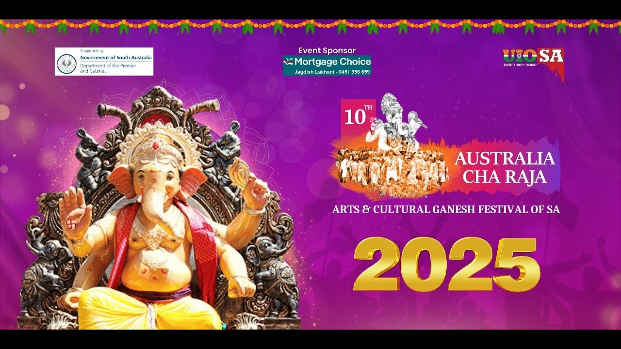 Australia Cha Raja 2025 Teaser – 10th Year Ganesh Festival Celebration in Adelaide | UIOSA