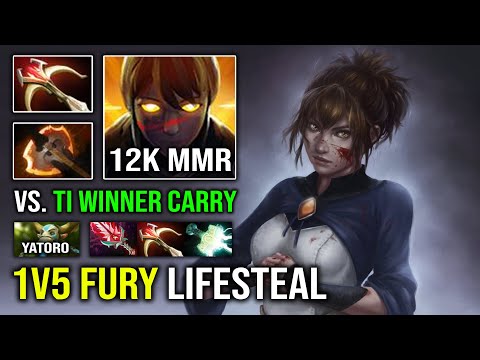 CRAZY 1v5 Unleash Lifesteal BF Marci 1 Shot Hard Carry Against 12K MMR TI Winner NP Dota 2