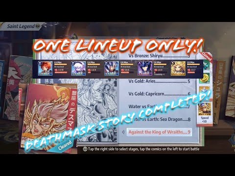 Saint Seiya: Awakening - Cancer Deathmask Saint Legend All Story Completed! With One Lineup Only!
